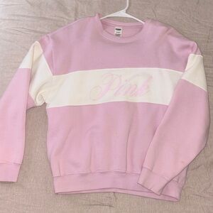 PINK Victoria's Secret Pastel Pink and Cream Sweater